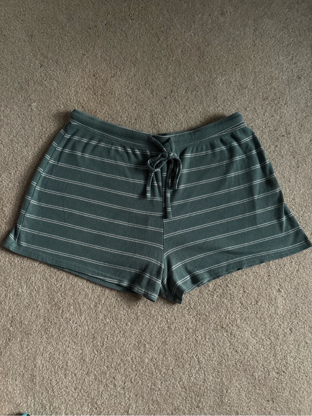 Soft Knit Striped Lounge Shorts - Blue